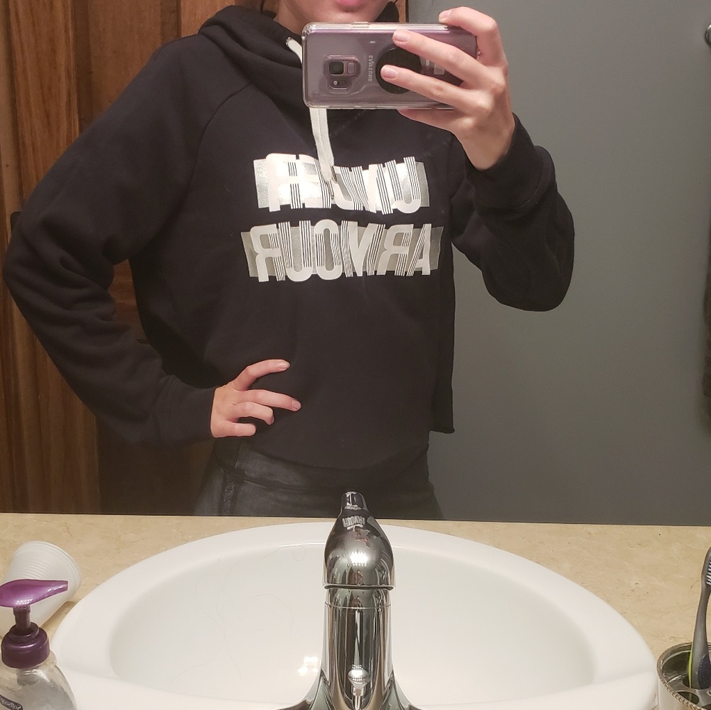 Under armour crop hoodie cowl neck